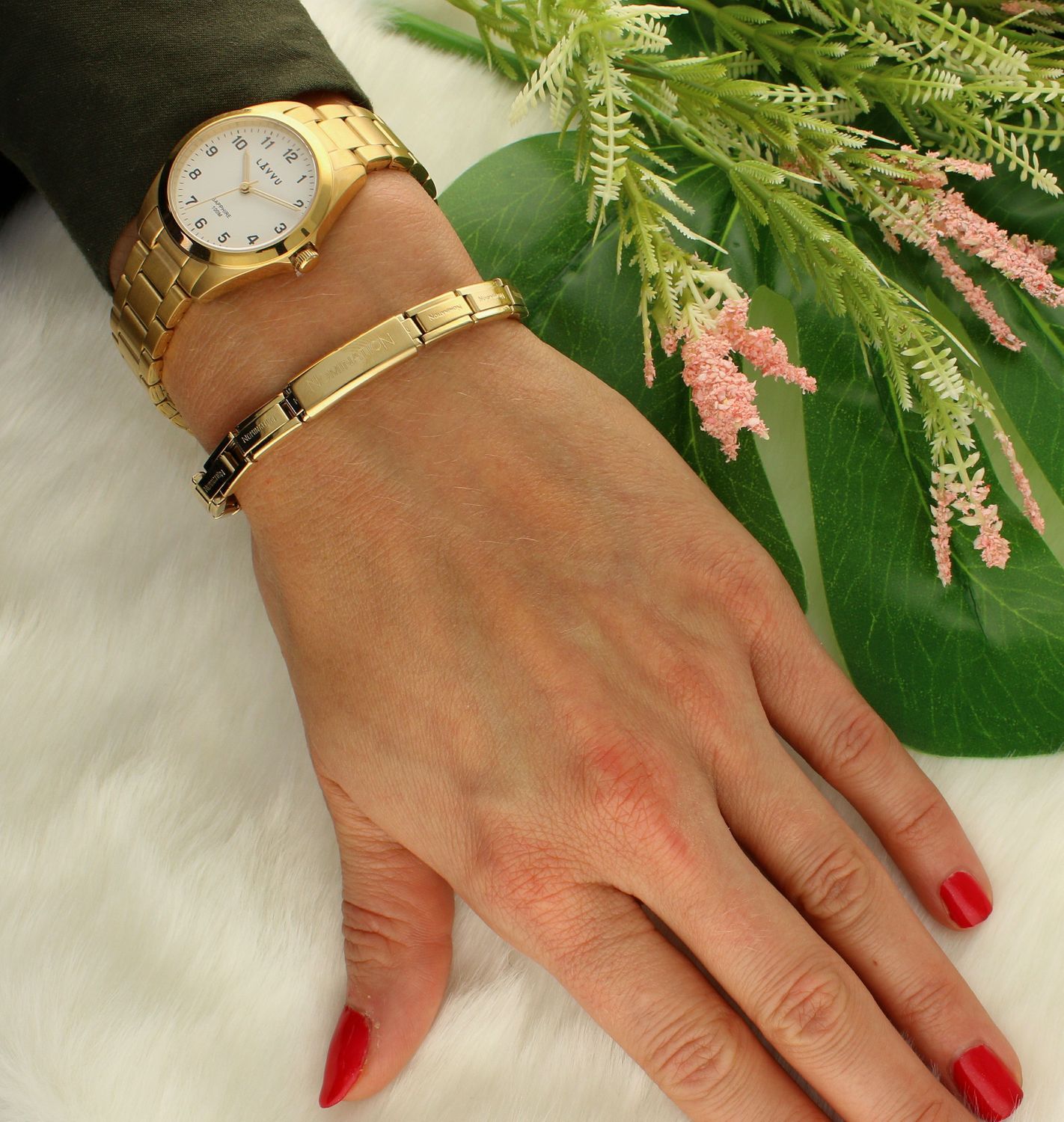 Bransoletka Nomination Trendsetter złota z blaszką ozdobiona cyrkonią 021152 012c.jpg